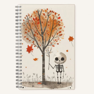 Watercolor Skeleton Cute& Spooky Halloween Notebook