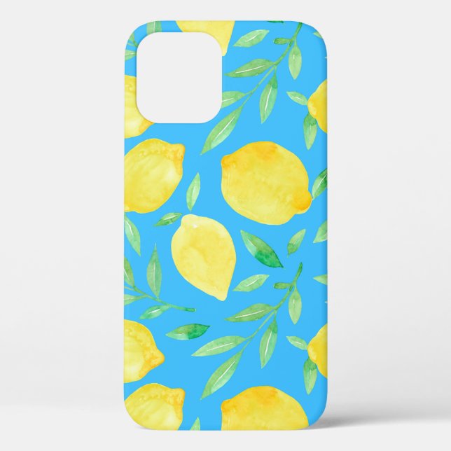 Watercolor Sketch Lemons Seamless Design Case-Mate iPhone Case (Back)