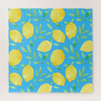 Watercolor Sketch Lemons Seamless Design Jigsaw Puzzle