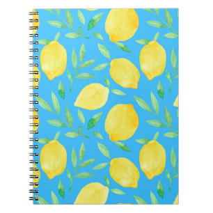Watercolor Sketch Lemons Seamless Design Notebook