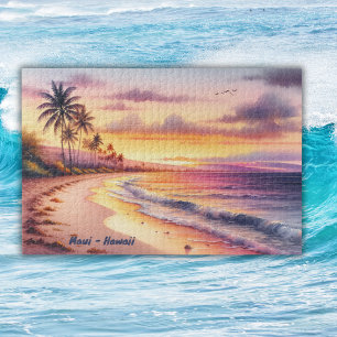 Watercolor Sketch Maui Hawaii Colourful    Jigsaw Puzzle