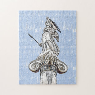 Watercolor Sketch of Statue of Athena Jigsaw Puzzle