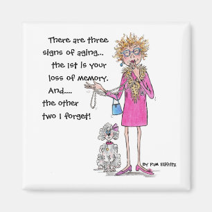 Watercolor sketch Woman Three Signs of Aging  Magnet