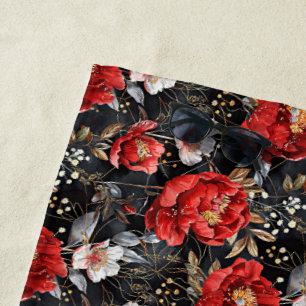 Watercolor sketched detailed pattern of delightful beach towel