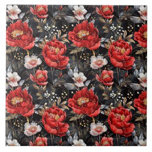 Watercolor sketched detailed pattern of delightful ceramic tile