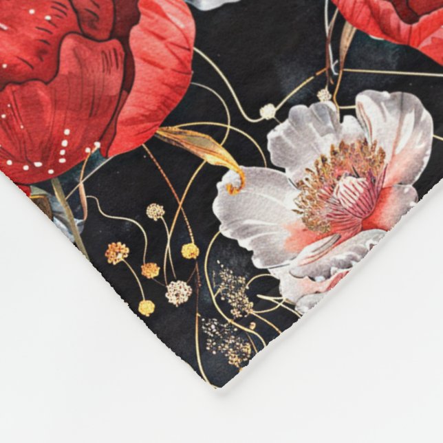 Watercolor sketched detailed pattern of delightful fleece blanket (Corner)