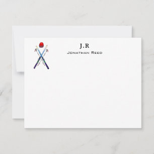 Watercolor Ski gear  Thank You Card
