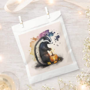 Watercolor Skunk Halloween Favour Bag