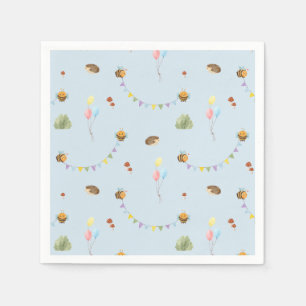 Watercolor sky blue napkin
