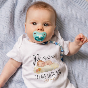Watercolor Sleeping Baby Christian Bible Verse Bodysuit