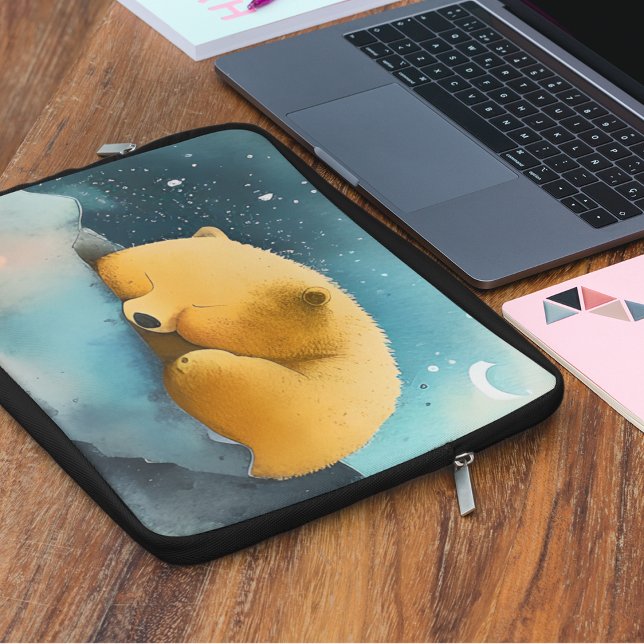 Watercolor Sleeping Bear Laptop Sleeve (Watercolor Sleeping Bear Laptop Sleeve)