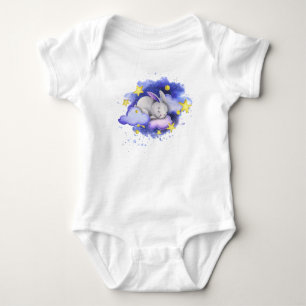 Watercolor Sleeping Bunny Baby Bodysuit