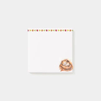 Watercolor Sleeping Cat Post-it Notes
