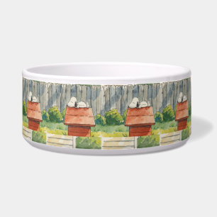 Watercolor Sleeping Dog on Red Doghouse Art