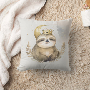 Watercolor Sloth Moon Crown Cushion