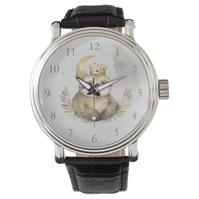 Watercolor Sloth Moon Crown                        Watch (Front)