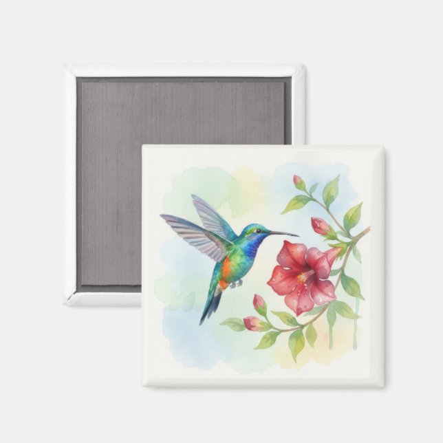 Watercolor Small Hummingbird Magnet (Front/Back)