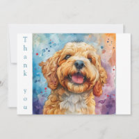 Watercolor Smiling Goldendoodle