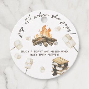 Watercolor S'more Baby Shower - Pop it  Favour Tags