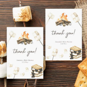 Watercolor S'more Baby Shower Thank you