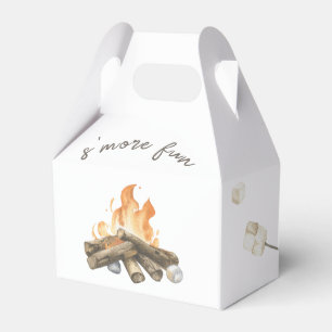 Watercolor S'more Campfire 1st Birthday Favour Box