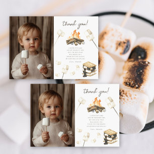 Watercolor S'more Fun Birthday Thank you