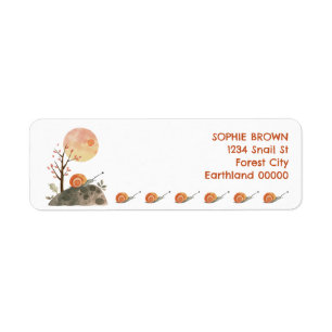 Watercolor Snail Nature Scenery Return Address  Label
