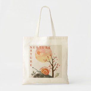 Watercolor Snail Nurture Nature Happy Earth Day Tote Bag