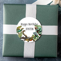 Watercolor Snake Birthday Reptile