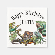 Watercolor Snake Birthday Reptile 