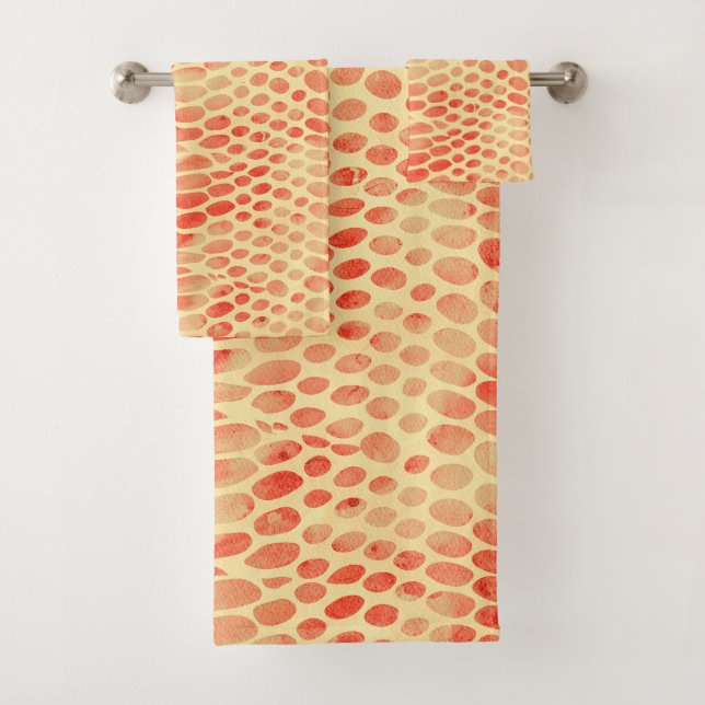 Watercolor Snake Print Bath Towel Set (Insitu)