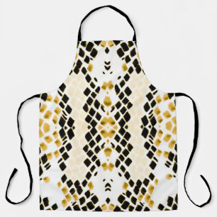 Watercolor Snakeskin: Grunge Exotic Pattern Apron