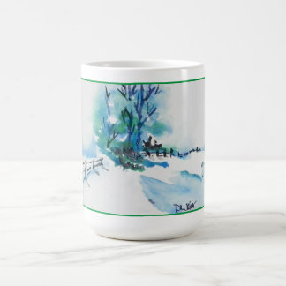 Watercolor Snow Landscape Christmas Coffee Mug