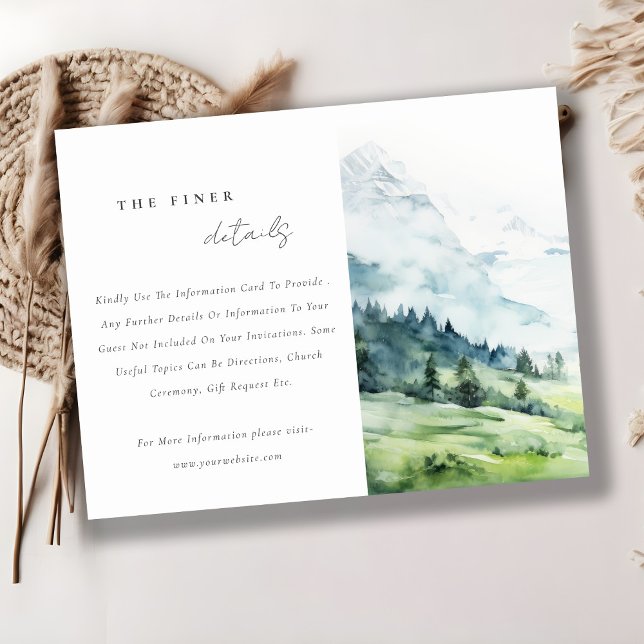 Watercolor Snow Mountain Landscape Wedding Details Enclosure Card (Creator Uploaded)
