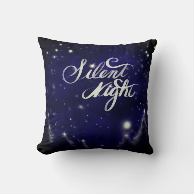 watercolor snow scene Christmas themed Cushion (Front)