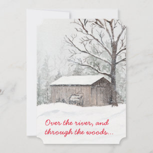 watercolor snow scene holiday card 