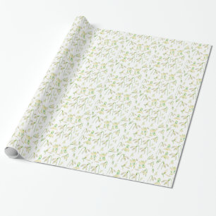 Watercolor Snowdrops Pattern Wrapping Paper