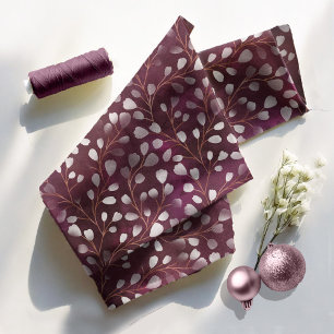 Watercolor Snowdrops Plum/Copper ID726 Fabric