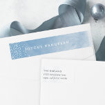 Watercolor Snowfall Hanukkah Return Address Wrap Around Label<br><div class="desc">Elegant wraparound return address labels are designed to coordinate with our Shining Wishes and Watercolor Wishes Hanukkah card collections. Labels feature a blue watercolor wash background dotted with falling snow. Personalise with your return address on the front wraparound portion, and add a custom messsage to the back (shown with "Joyous...</div>