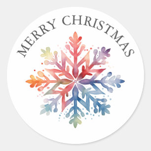 Watercolor Snowflake Christmas Sticker
