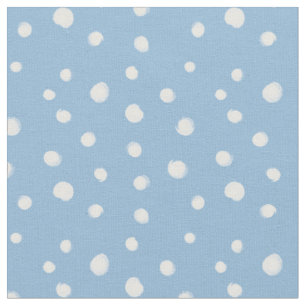 Watercolor Snowflakes Blue Pattern Fabric