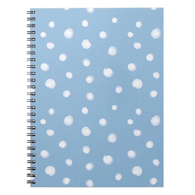 Watercolor Snowflakes Blue Pattern Notebook (Front)