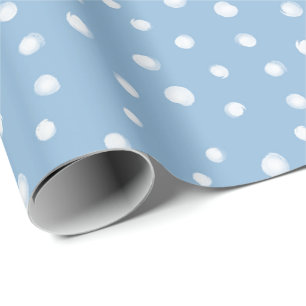 Watercolor Snowflakes Blue Pattern Wrapping Paper