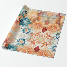 Watercolor Snowflakes Christmas Wrapping Paper
