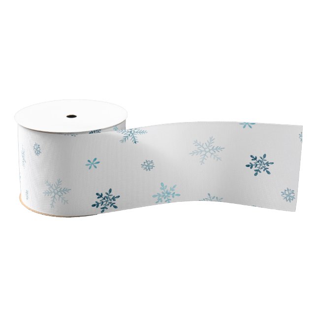 Watercolor Snowflakes Grosgrain Ribbon (Spool)