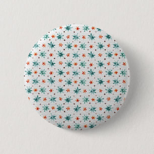 Watercolor snowflakes on a white background 6 cm round badge