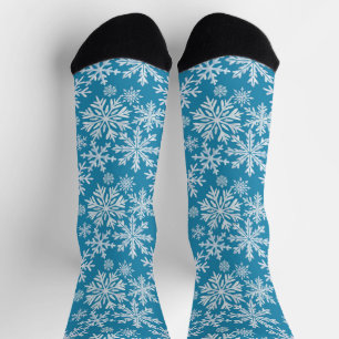 Watercolor Snowflakes Pattern Socks