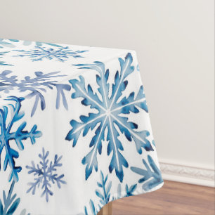 Watercolor Snowflakes Pattern Tablecloth