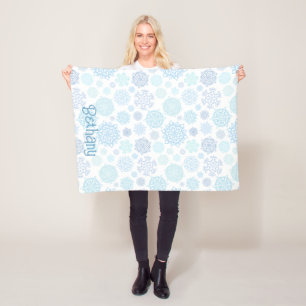 Watercolor Snowflakes Winter Personalised Fleece Blanket