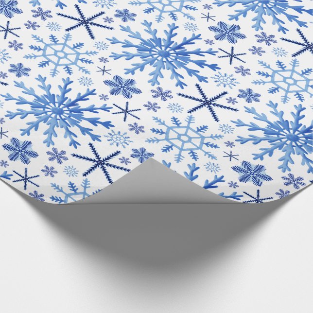 Watercolor Snowflakes Wrapping Paper (Corner)